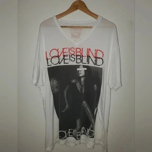 Kinetix Los Angeles "Love is Blind" XXL V-Neck T-Shirt - Picture 1 of 5